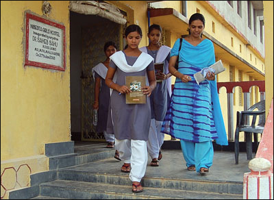 Students Leaving Hostel