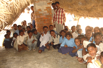 Children under awning